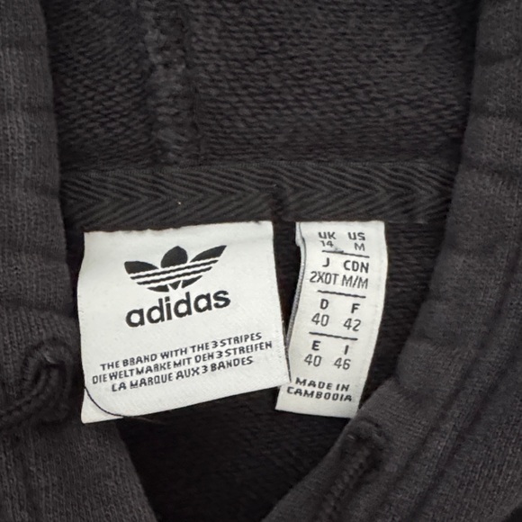 Adidas Black Hoodie with White Sleeve Stripes - Picture 2 of 3